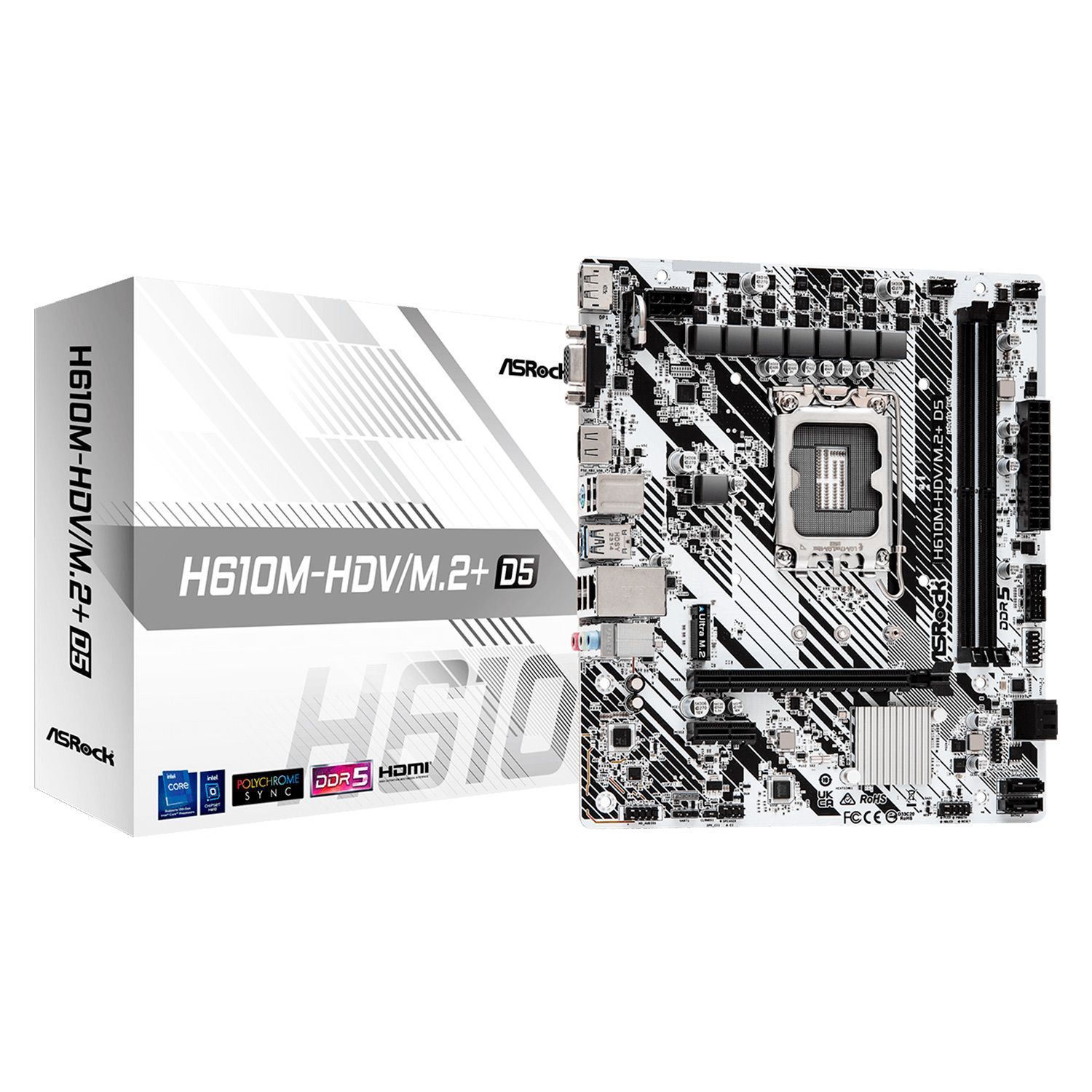 Asrock H610M-HDV/M.2+D5 DDR5 Socket M.2 Chipset Placa base Intel H610 Micro ATX