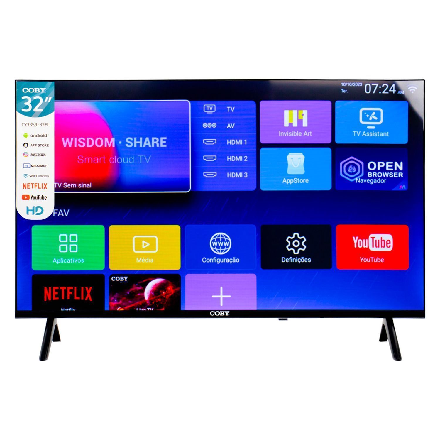 Smart TV Coby CY3359-32FL 32" Full HD Android WiFi - Negro