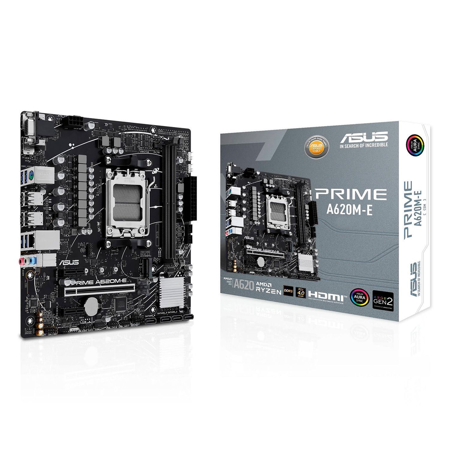 Asus Prime A620M-E Placa Base Zócalo AM5 Chipset AMD A620 DDR5 Micro ATX