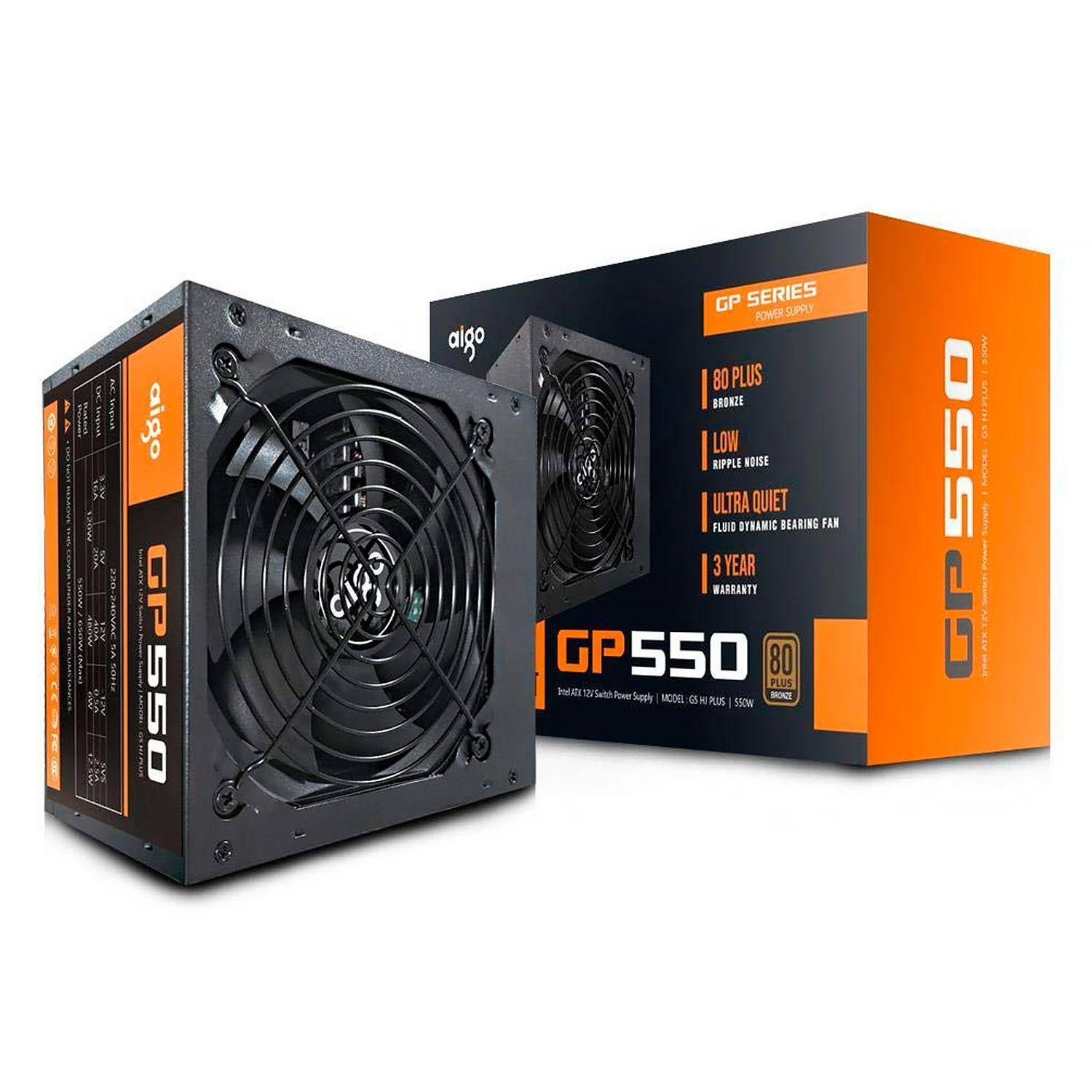 Fuente de alimentación Aigo GP550 ATX 550W 80 Plus Bronce 220V