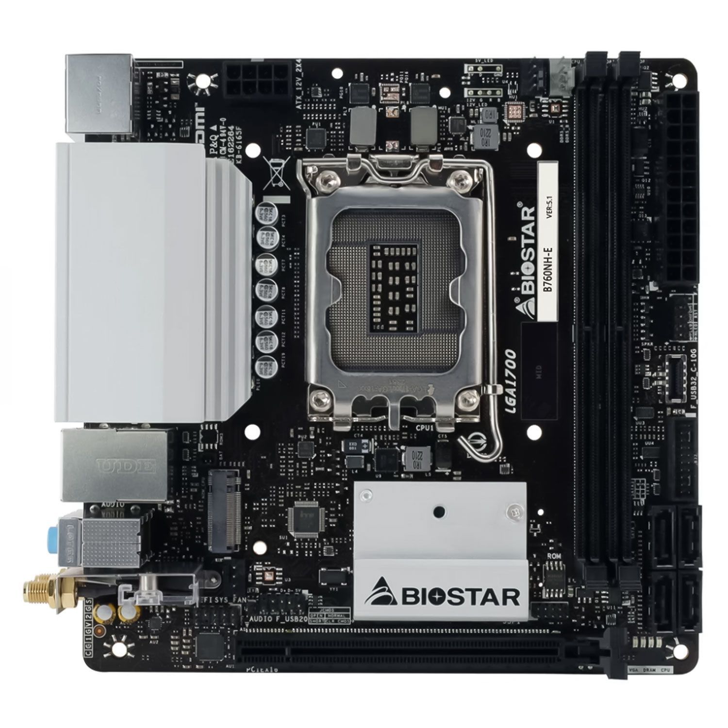 Biostar B760NH-E Placa base Zócalo LGA 1700 Chipset Intel B760 DDR5 Mini ITX mayorista en Atacado.me