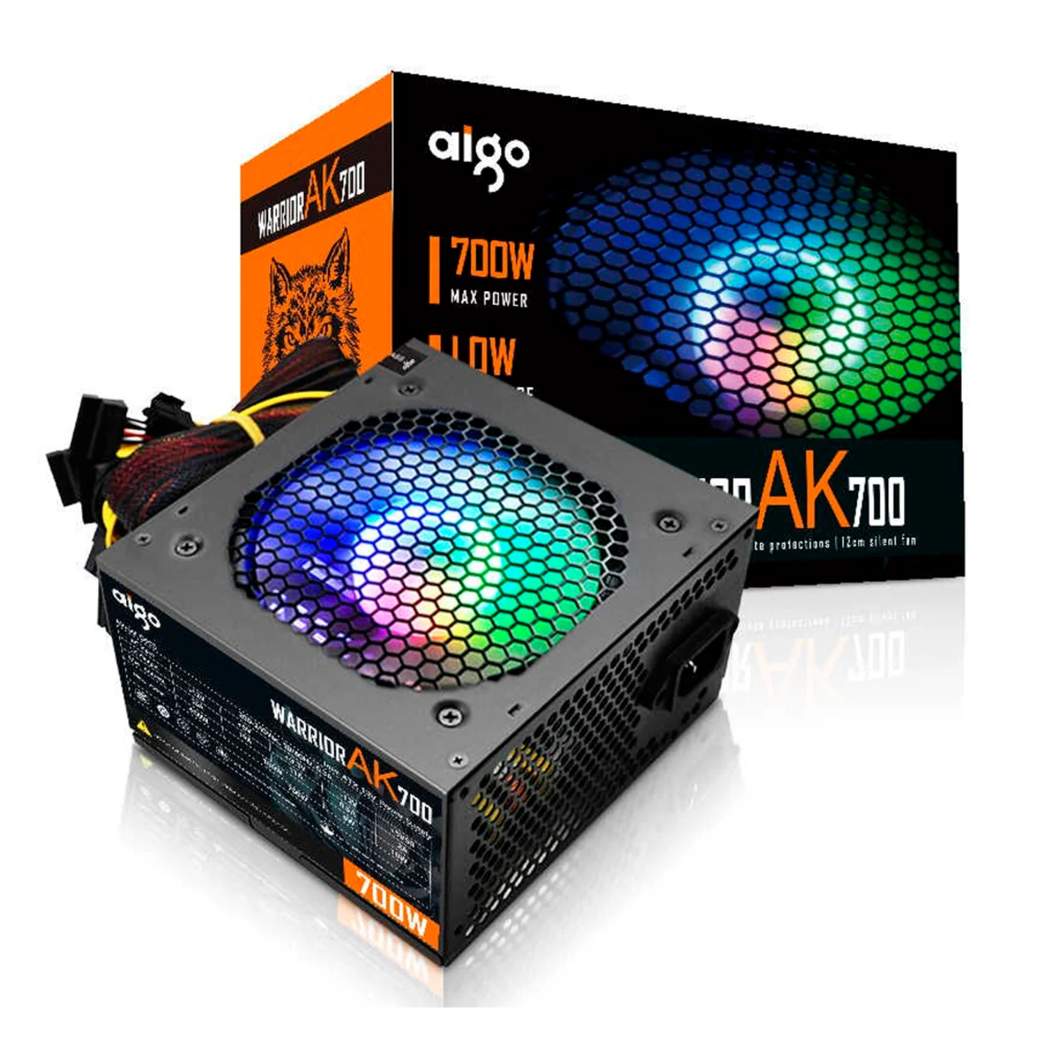 Fuente de alimentación real Aigo AK700 700W / ATX / PFC activo / 220v