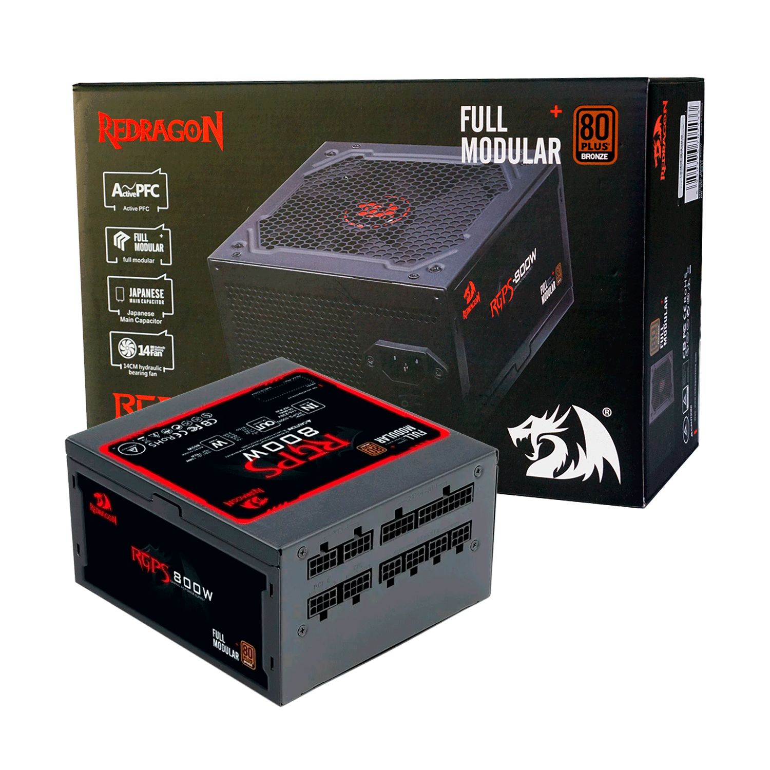 Redragon GC-PS011 Fuente de Alimentación 800W/ATX/Modular/80 Plus Bronce