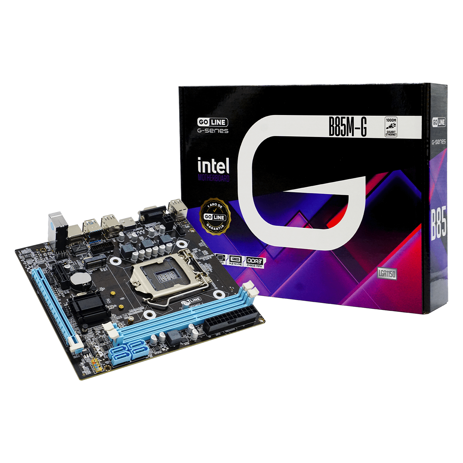 Placa base Goline B85M-G B85 Socket LGA 1150 (Gigabit y M.2) (1 año de garantía)