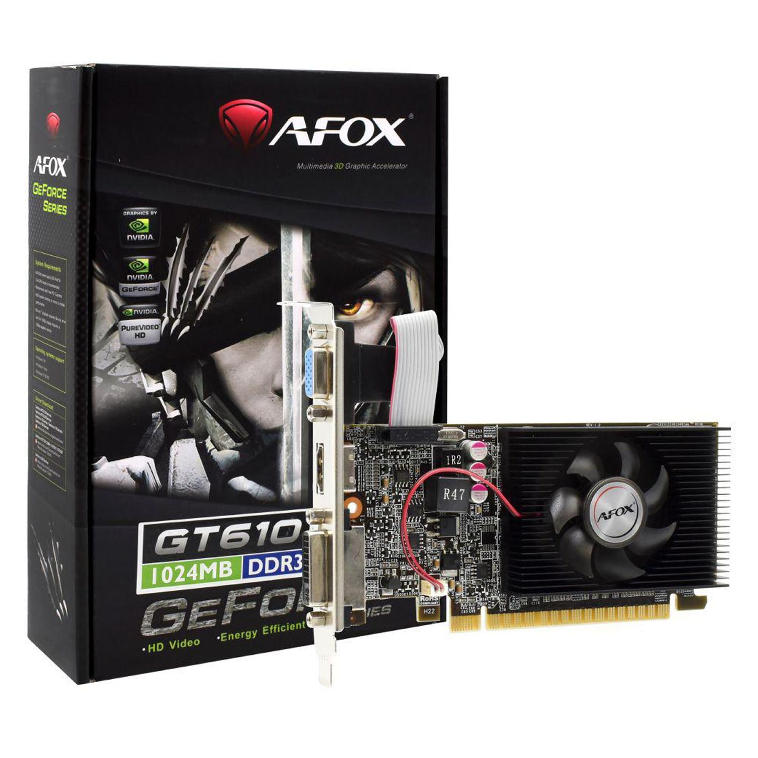 Tarjeta de video Afox GT 610 X NVIDIA GeForce GT 610 1 GB DDR3 - AF610-1024D3L7-V5