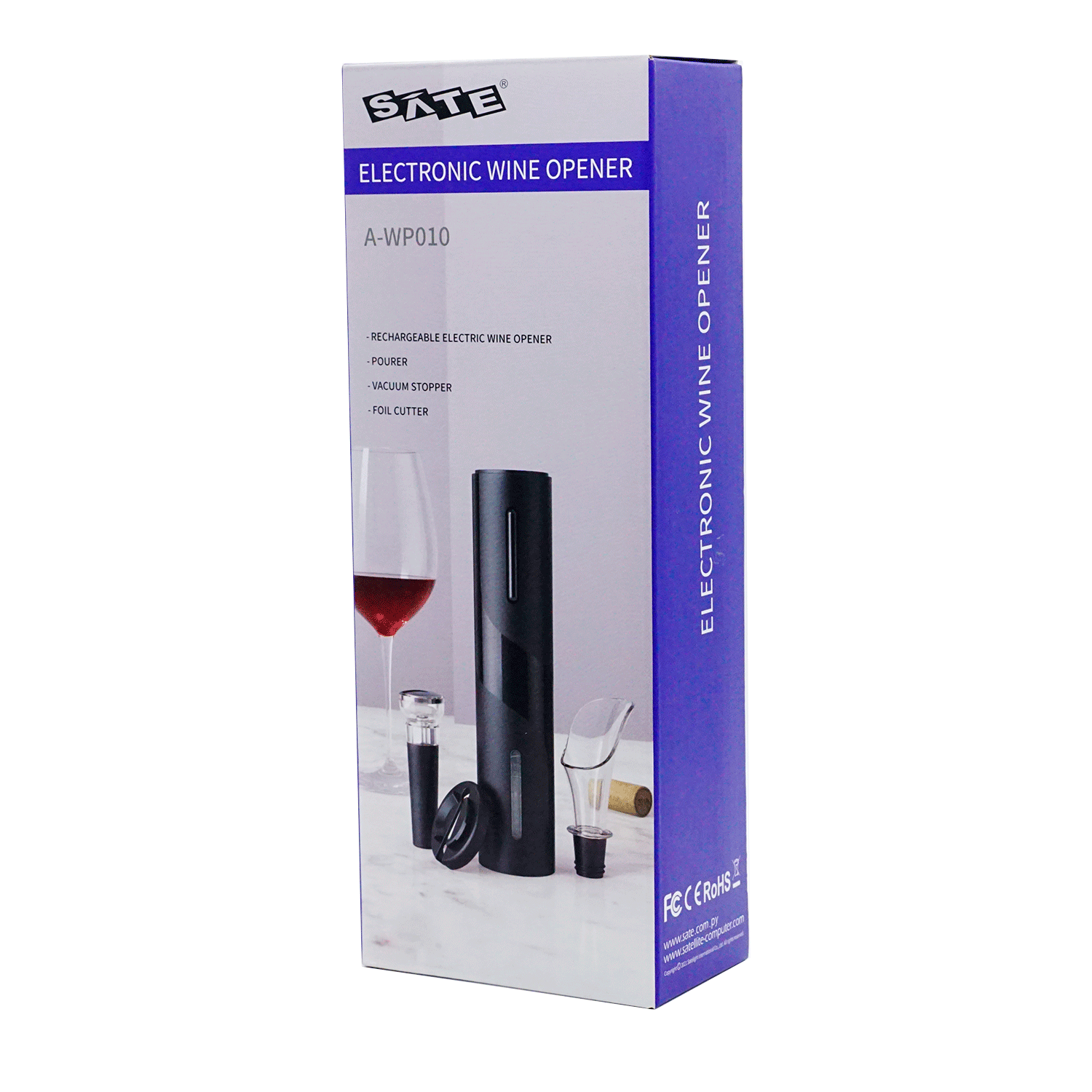 Abridor de vino eléctrico Satellitte A-WP010 - Negro mayorista en Atacado.me