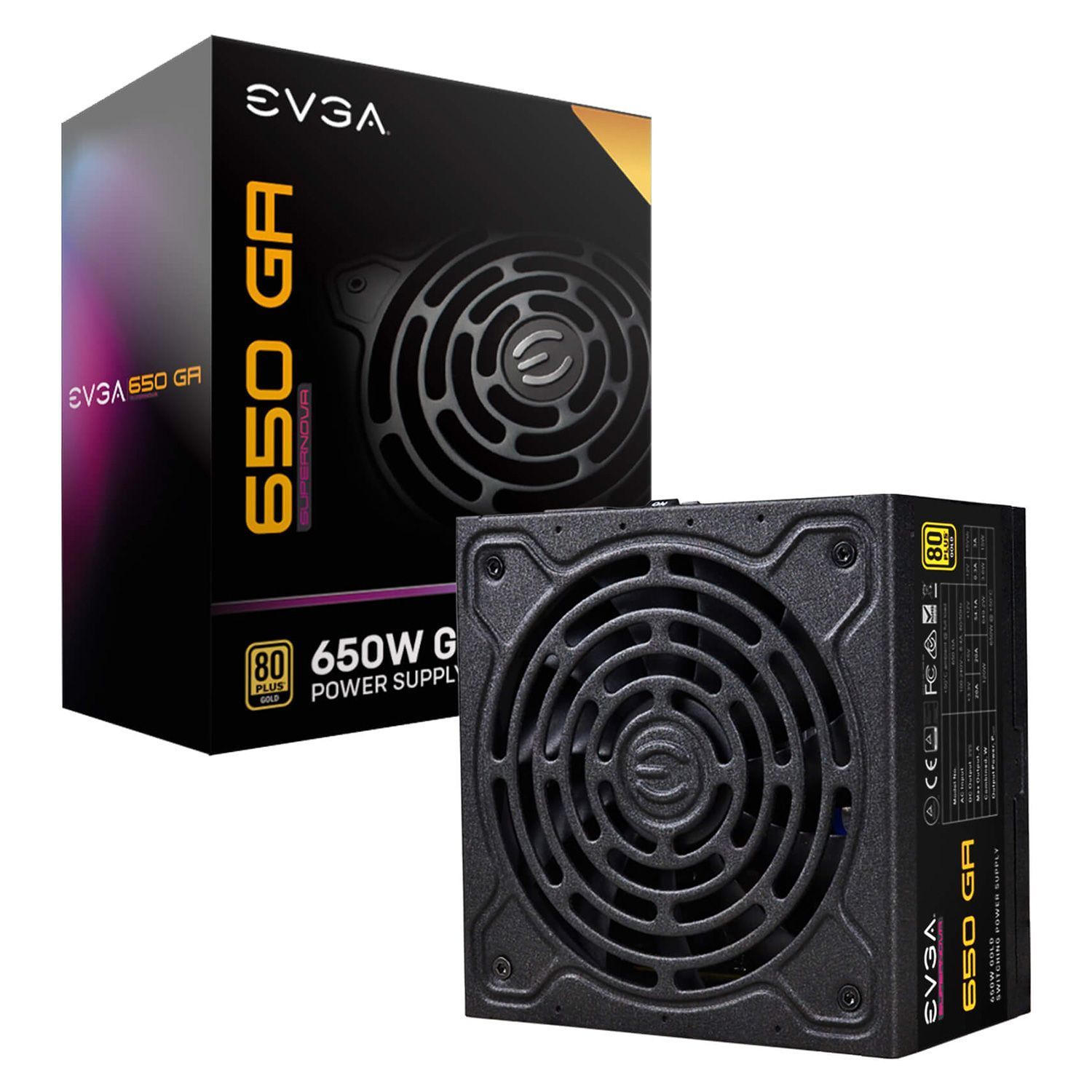 EVGA ATX 650W / 80 Plus Gold / Supernova / Fuente de alimentación modular completa - (220-GA-0650-X1)