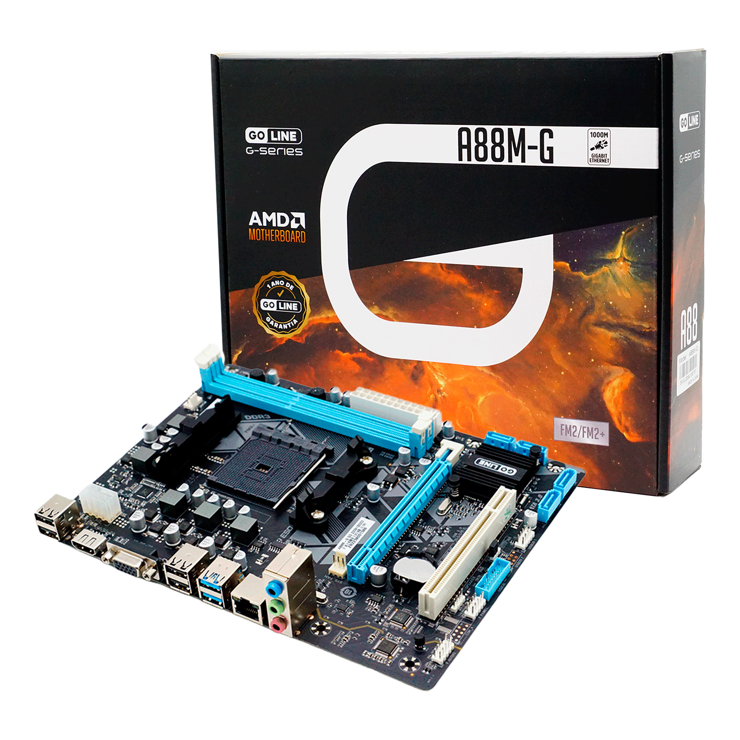 Placa base Goline A88M-G (FM2/FM2+) A88 DDR3 Gigabit (1 año de garantía)