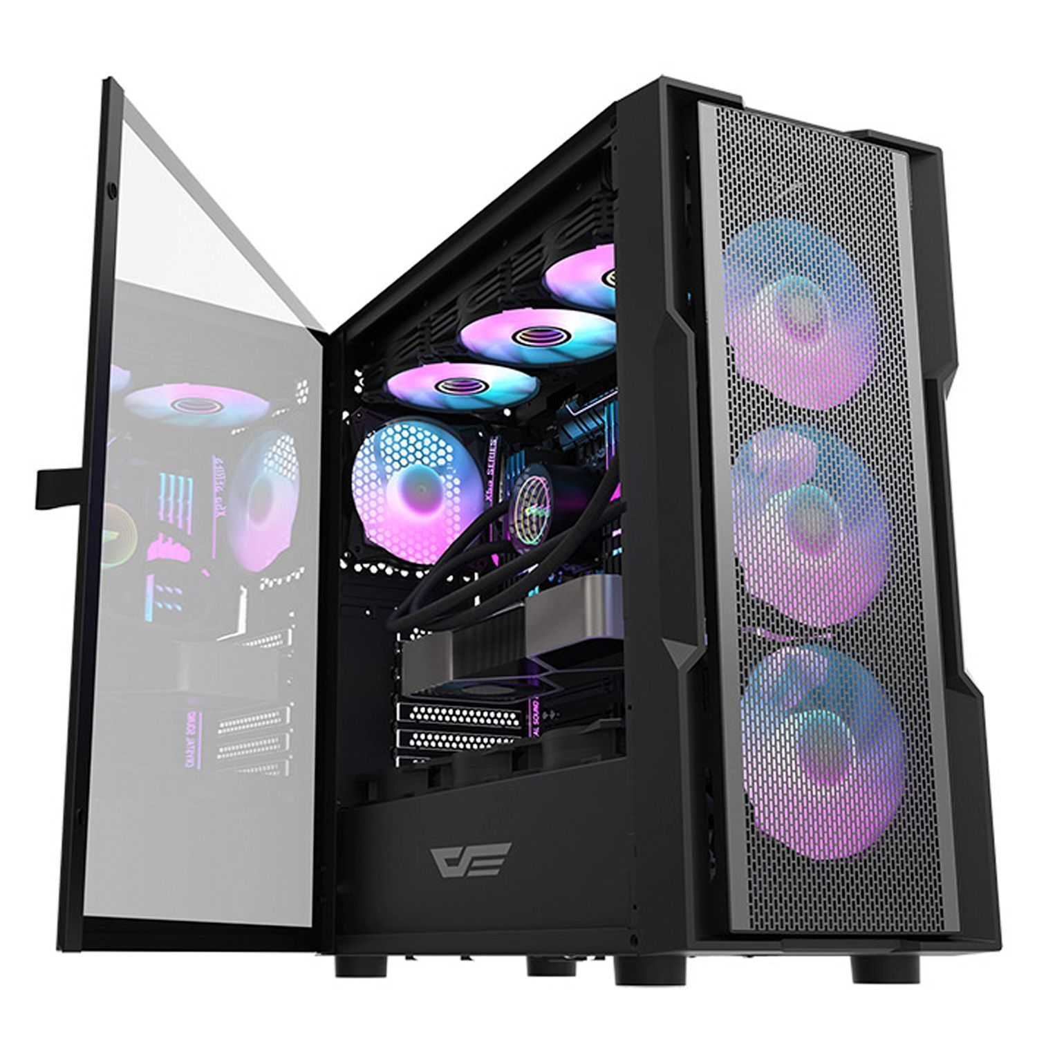 Aigo Darkflash DK431 Gabinete Gamer ARGB Mesh con 4 Ventiladores - Negro mayorista en Atacado.me