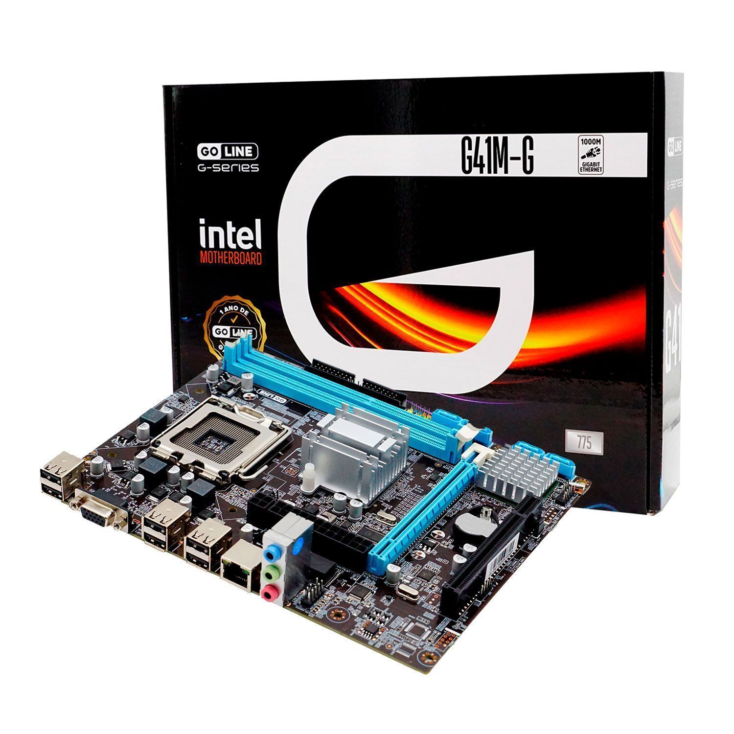 Placa base Goline G41M-G LGA 775 / Chipset 775 / 2 x DDR3 / Gigabit 1000 MB - (1 año de garantía)