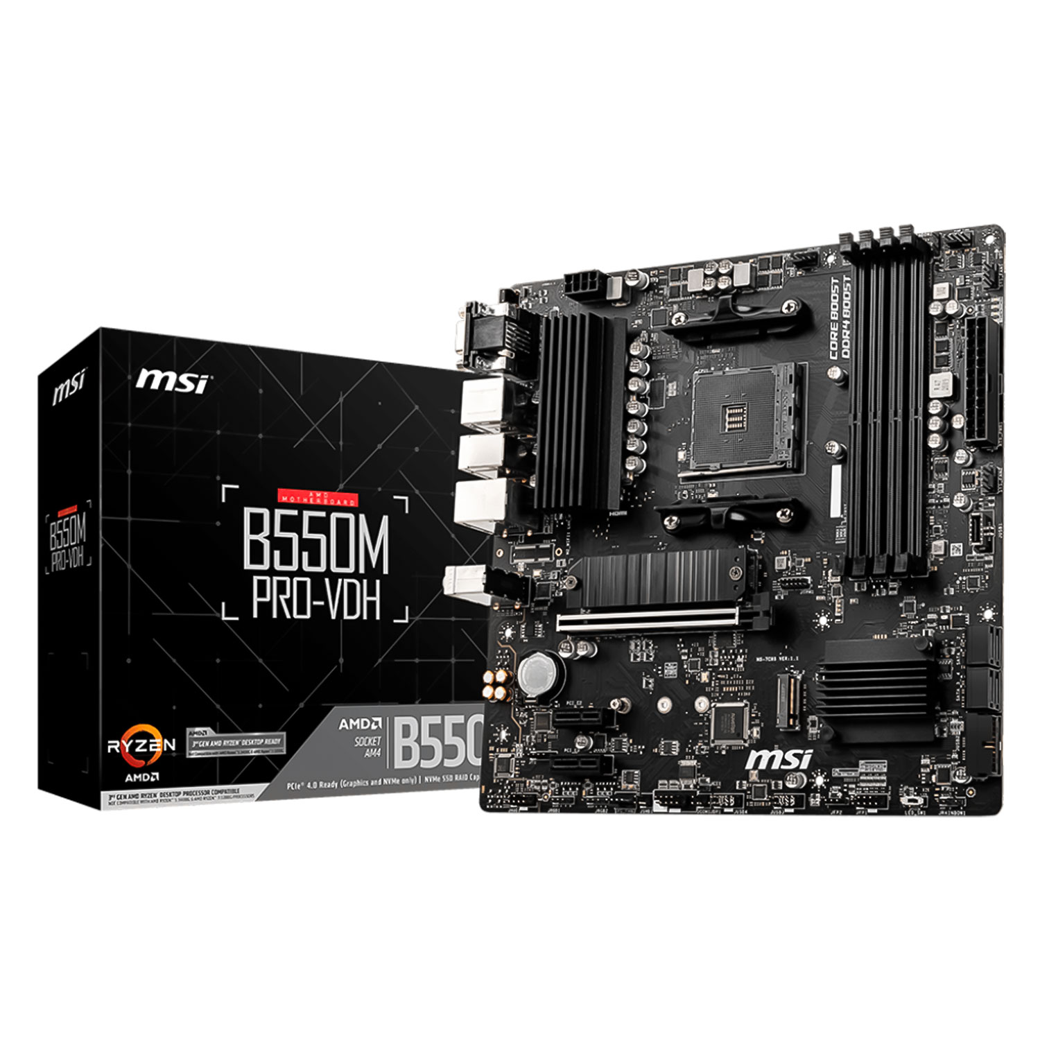 Placa Mãe MSI B550M PRO-VDH DDR4 Socket AM4 Chipset AMD B550 Micro ATX