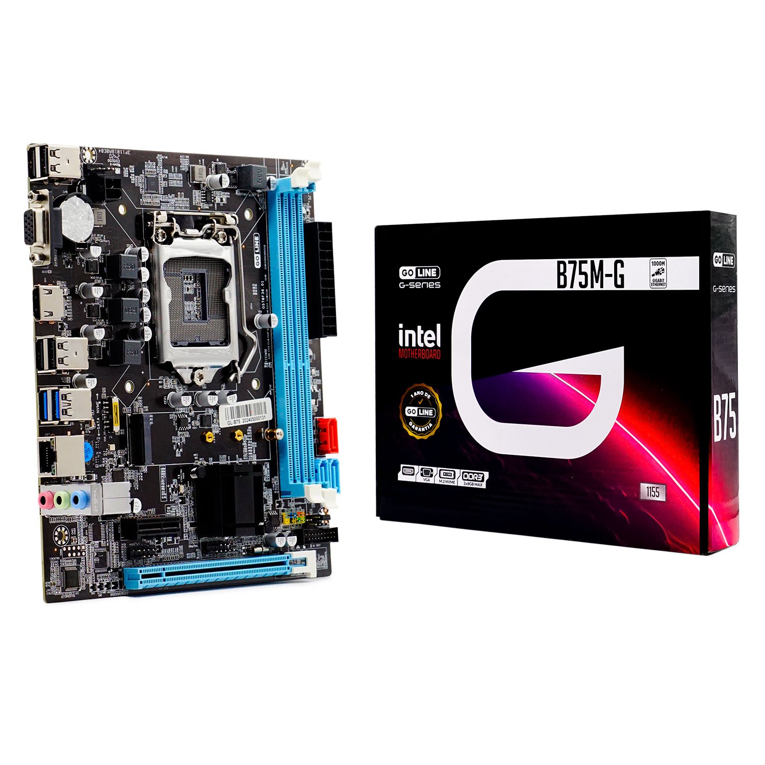 Placa Mãe Goline B75M-G DDR3 Socket LGA 1155 Chipset Intel B75 Micro ATX - (1 Año de Garantía)