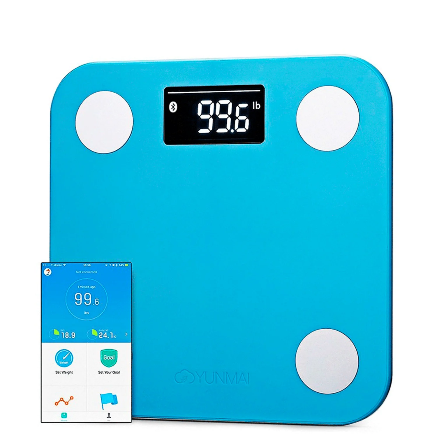 Yunmai Mini Báscula Digital de Bioimpedancia con Aplicación - Azul (Modelo 1501)