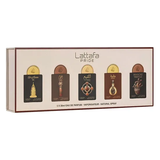 Kit Perfume Lattafa Pride Gift Set Box 04 Eau de Parfum Unissex 5X20ML