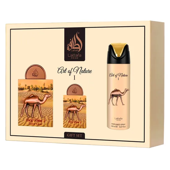 Kit Lattafa Pride Art Of Nature I Gift Set Eau de Parfum Unissex - 3 Unidades