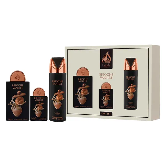 Kit Lattafa Pride Brioche Vanille Gift Set Eau de Parfum Unissex - 3 Unidades