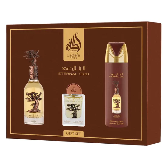 Kit Lattafa Pride Eternal Oud Gift Set Eau de Parfum Unissex - 3 Unidades