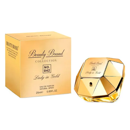 Perfume Beauty Brand Collection 042 Lady Million In Gold Eau de Parfum Feminino 25ML