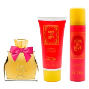 Kit Shirley May Deluxe Diva In Love Eau de Toilette Feminino Perfume 100ML + Spray Corporal 75ML + Gel 75ML