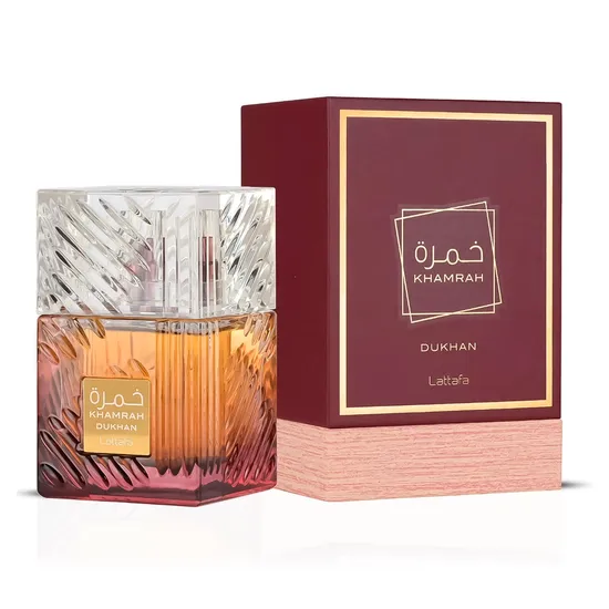 9f4860d6cec92d8ad9e5c407d142930300a44001-1.webp Perfume Lattafa Khamrah Dukhan Eau de Parfum Unissex 100ML