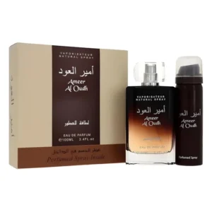 Kit Perfume Lattafa Ameer Al Oudh Eau de Parfum Masculino 100ML + Desodorante