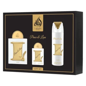 Kit Lattafa Peace & Love Gift Set Eau de Parfum Unissex - 3 Unidades
