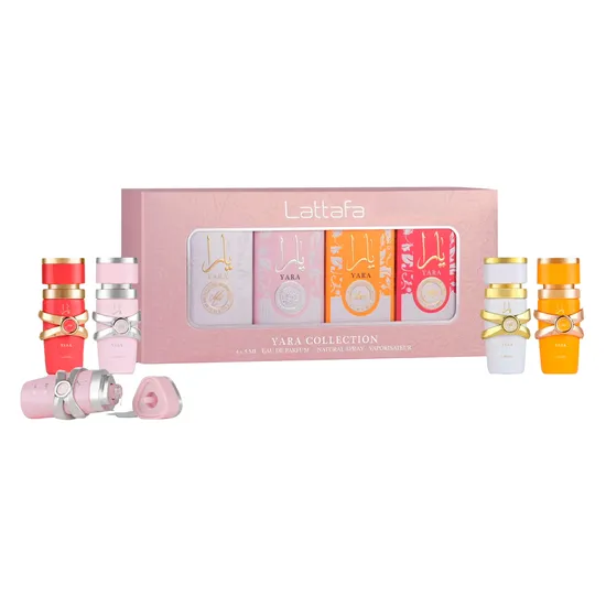 4efe7678ac5b26433bc5927078d2d005422b2fdc.webp Kit Perfume Lattafa Yara Collection Eau de Parfum Feminino 4X5ML