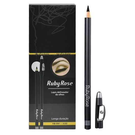 100d4bfa98db3eea23281adefaf915215dfae796.webp Lapis Delineador de Olhos Ruby Rose HB-091 - 36 Unidades