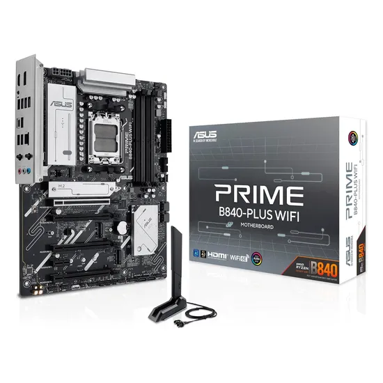 Placa Madre Asus Prime B840-Plus WiFi 4XDDR5 Socket AM5 Chipset AMD B840 ATX