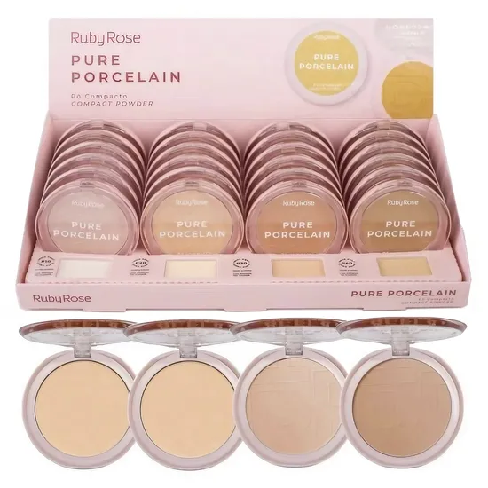 Po Compacto Ruby Rose Pure Porcelain HB-M401 - 24 Unidades