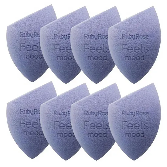 Esponja de Maquiagem Ruby Rose Feels Mood Angle Blender HBS-02 - 8 Unidades