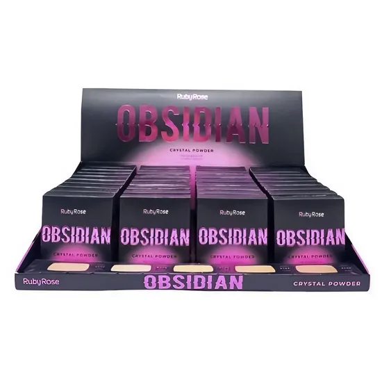 Po Compacto Ruby Rose Crystal Obsidian HB-1800 - 36 Unidades