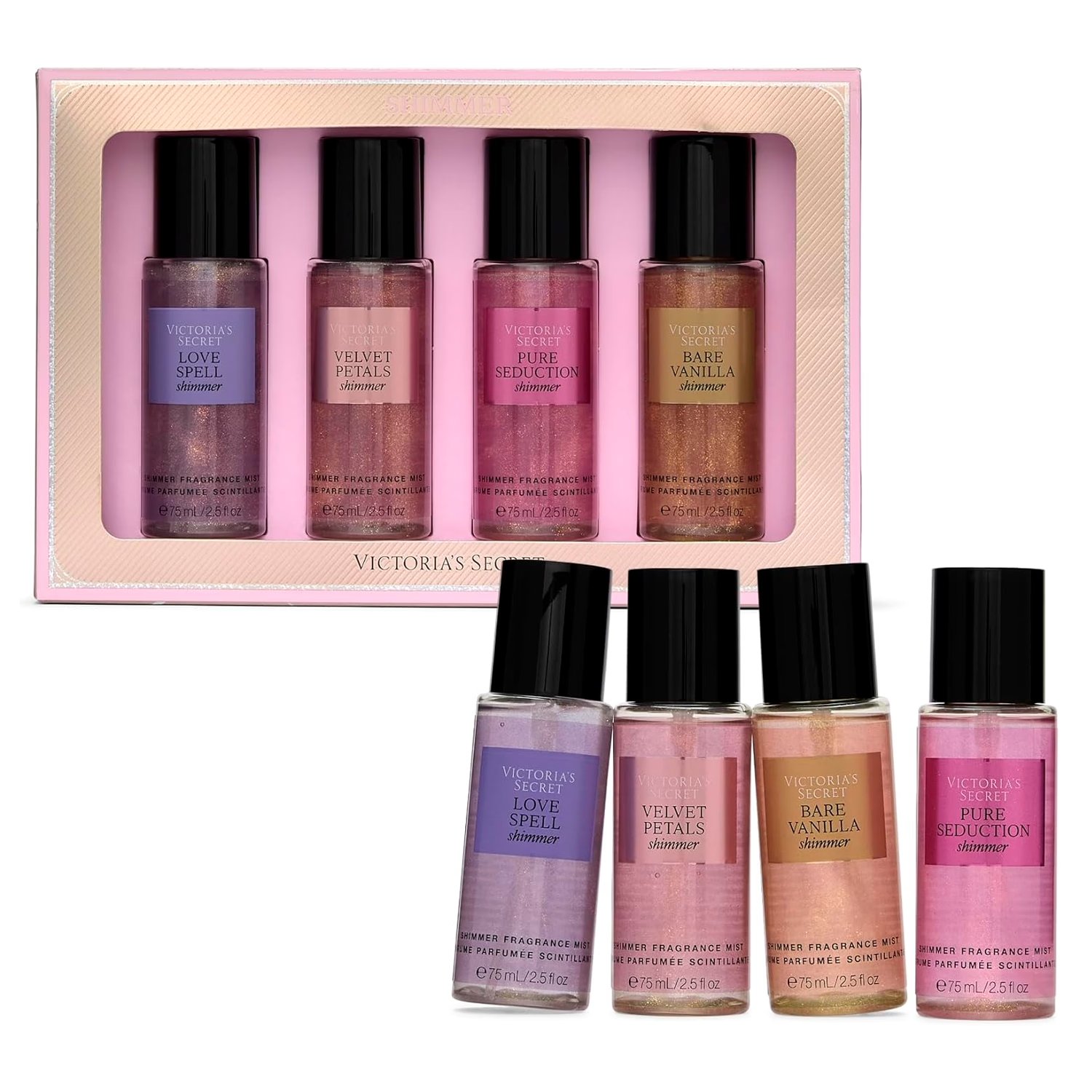 Kit Victoria's Secret 4 Body Splash Shimmer 75ml - Imagen 3