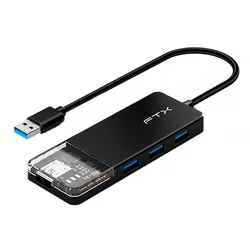 Adaptador Hub FTX HUBT1-PB4 en 1 – Negro