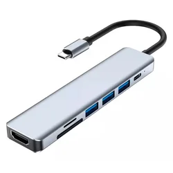 Adaptador Hub USB-C 7 en 1 – Gris