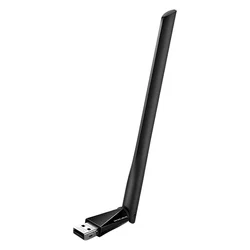 Adaptador WiFi Mercusys MU6H AC650 Dual Band USB 433Mbps Antena – Negro
