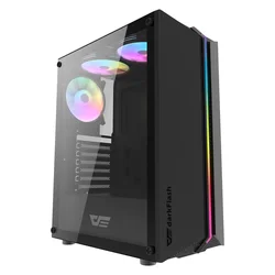 Gabinete Gamer darkFlash DK151 RGB Mid Tower – Negro (Caja Dañada) (3 Fans ARGB)