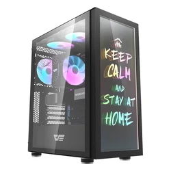Gabinete Gamer Darkflash DK210 Graffiti ARGB Mid Tower - Negro (Caja Dañada)