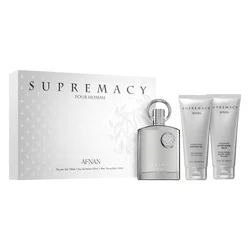 Kit Afman Supremacy Silver Perfume Eau de Parfum Masculino 100ml + Shower Gel + Loción Corporal