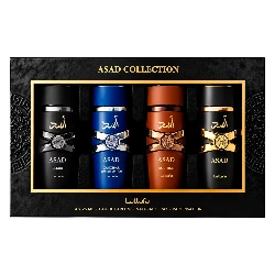 Kit Perfume Lattafa Asad Eau de Parfum Masculino 25ml – 4 Unidades