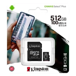 Tarjeta de Memoria Micro SD Kingston Canvas Select Plus 512GB 100Mbs - SDCS3/512GB