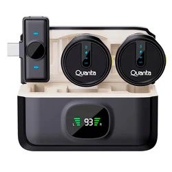 Micrófono Solapa Quanta QTMDM30 USB-C Inalámbrico para Smartphone – Negro