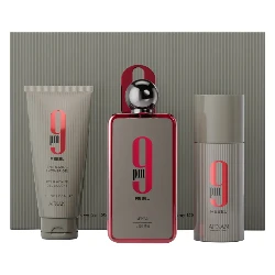 Kit Perfume Afnan 9 PM Rebel Eau de Parfum Masculino 100ml + Shower Gel + Body Spray